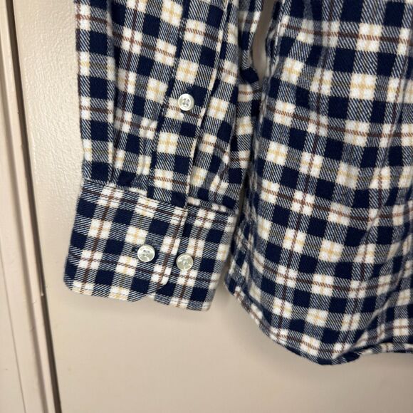 BARBOUR men's size large L Tailored Fit flannel plaid corduroy button shirt - Picture 5 of 12